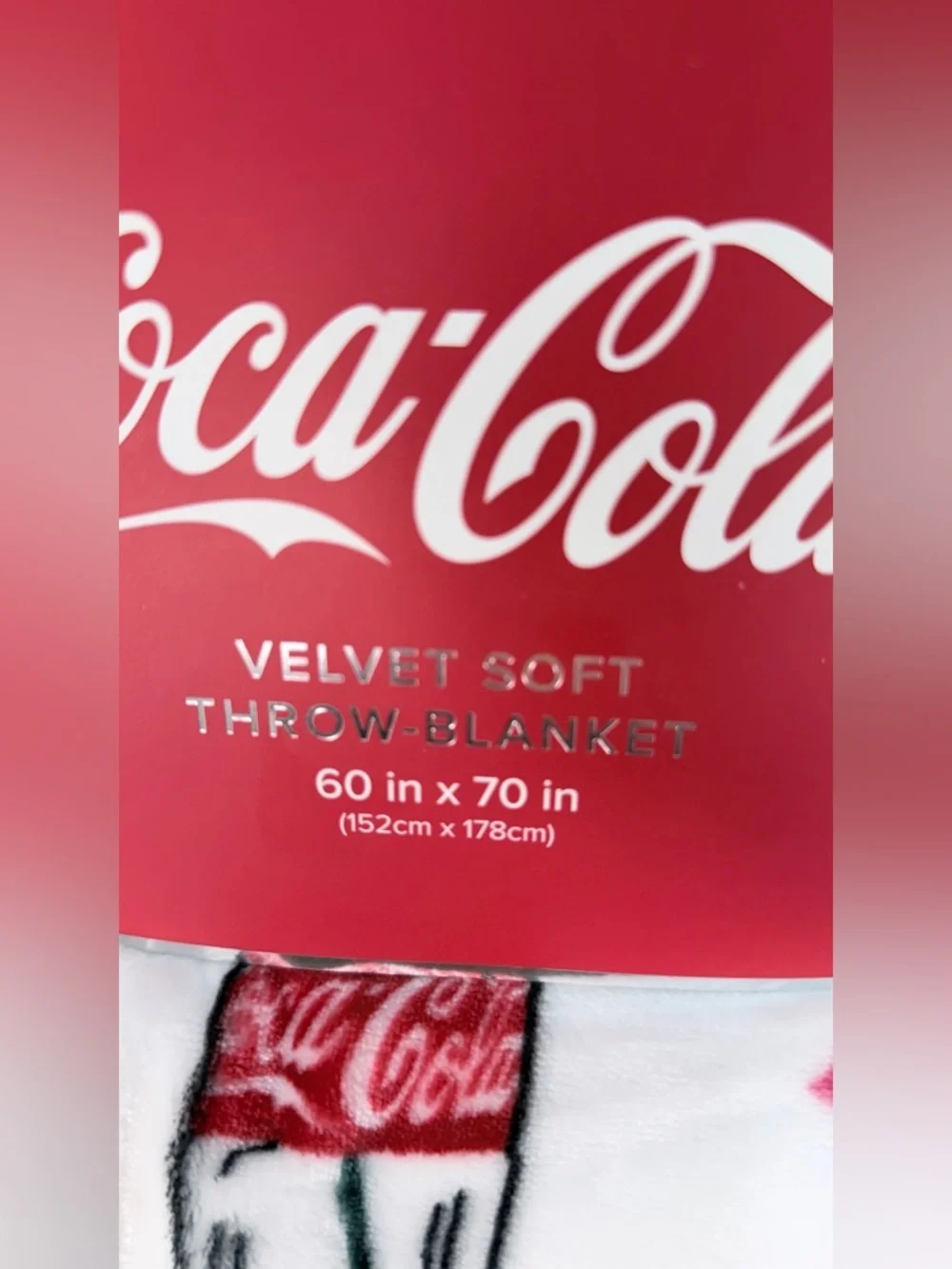 Coca Cola Velvet Soft Throw Blanket 60x70 Rose Print Coke Bottle Plush Blanket
